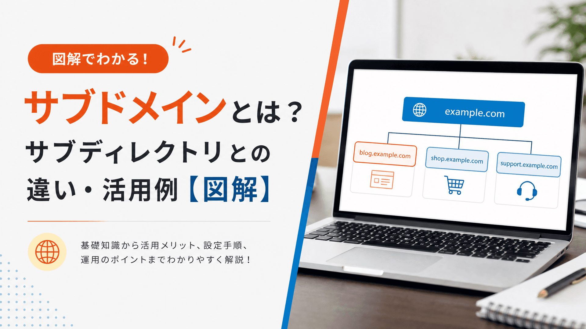 サブドメインとは？サブディレクトリとの違い・活用例【図解】