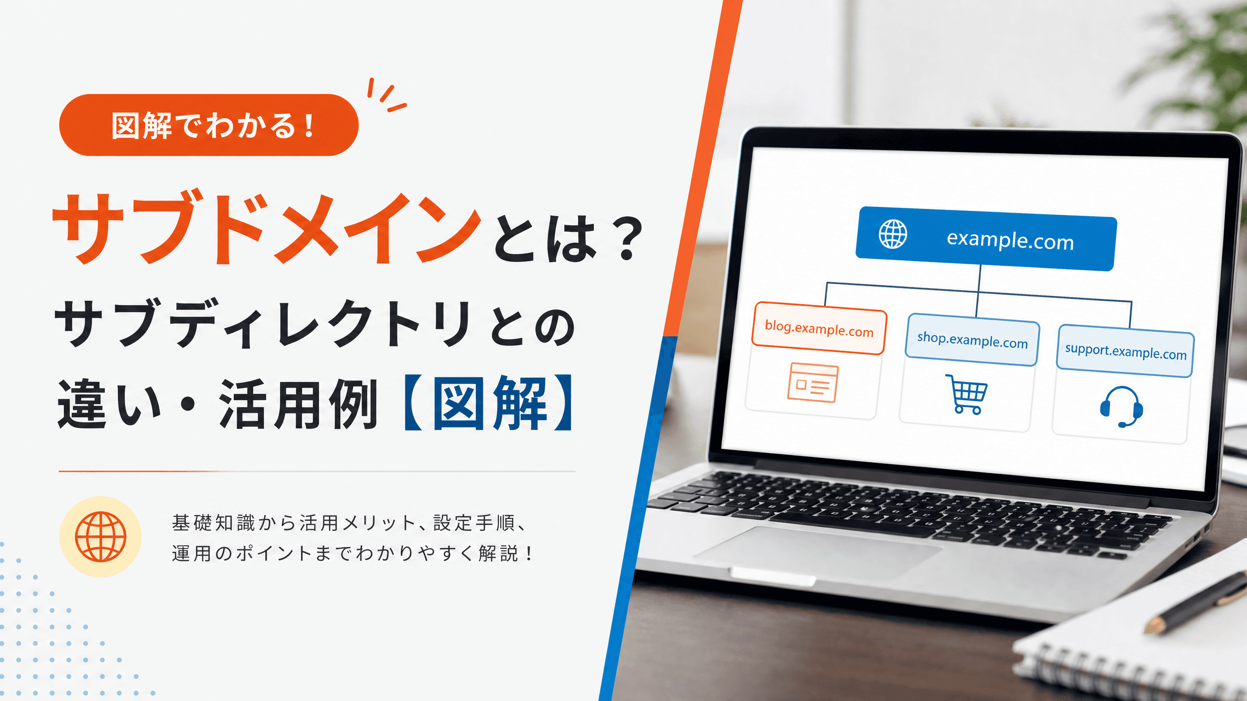 サブドメインとは？サブディレクトリとの違い・活用例【図解】