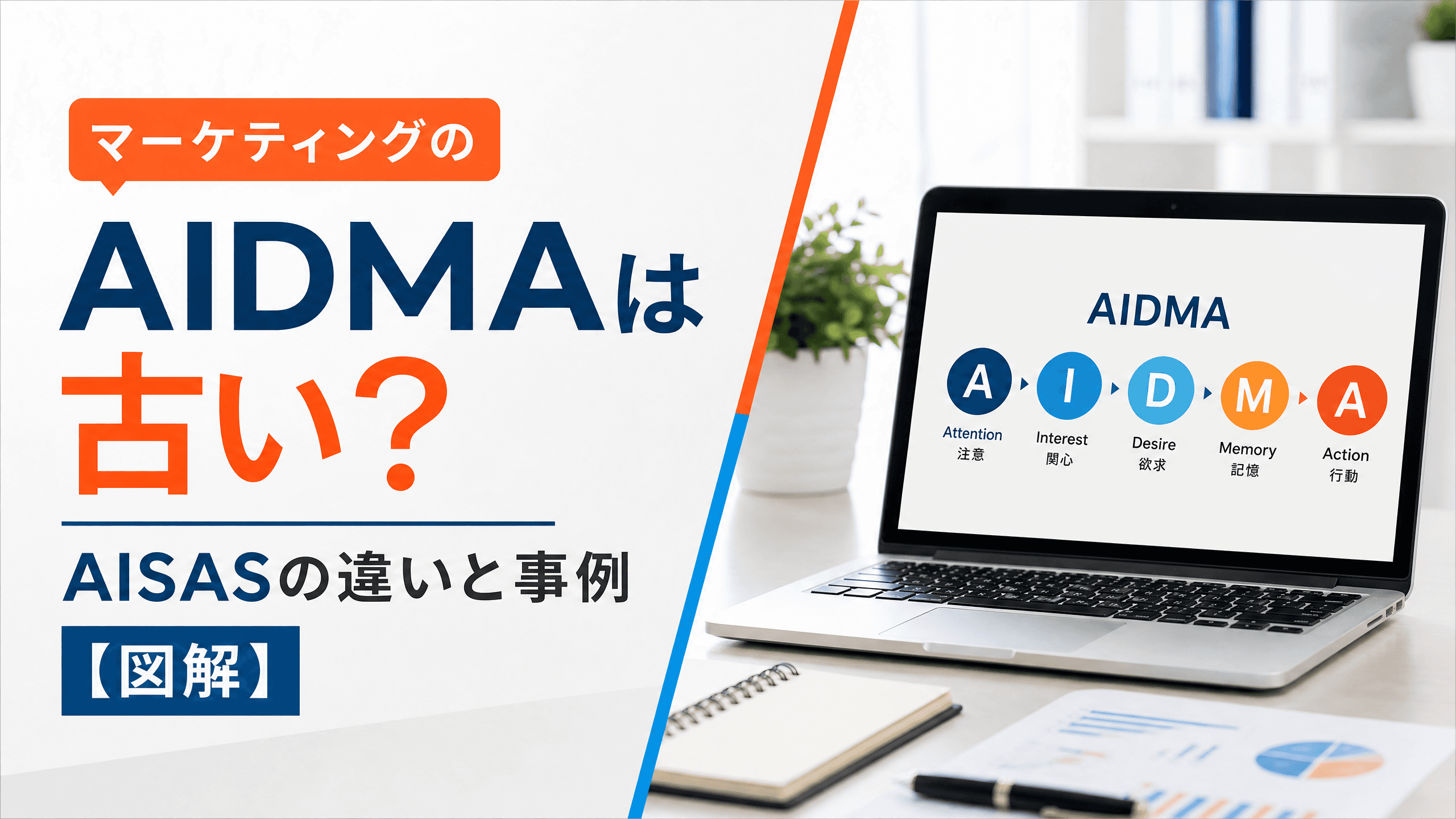 マーケティングのAIDMAは古い？AISASの違いと事例【図解】